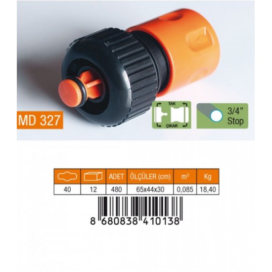 MEDALYAN HORTUM ADAPTÖRÜ 3/4" (STOPLU)