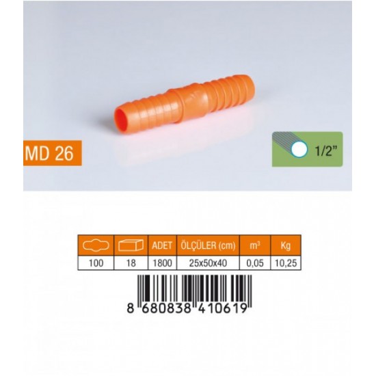 MEDALYAN NORMAL HORTUM EKİ 1/2"