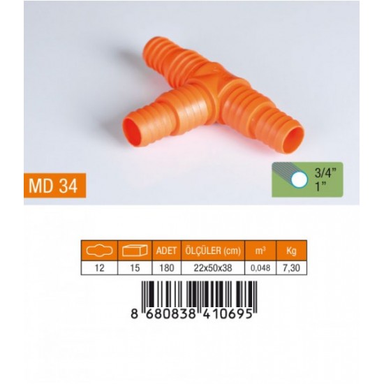 MEDALYAN NORMAL TE HORTUM EKİ 3/4"-1"